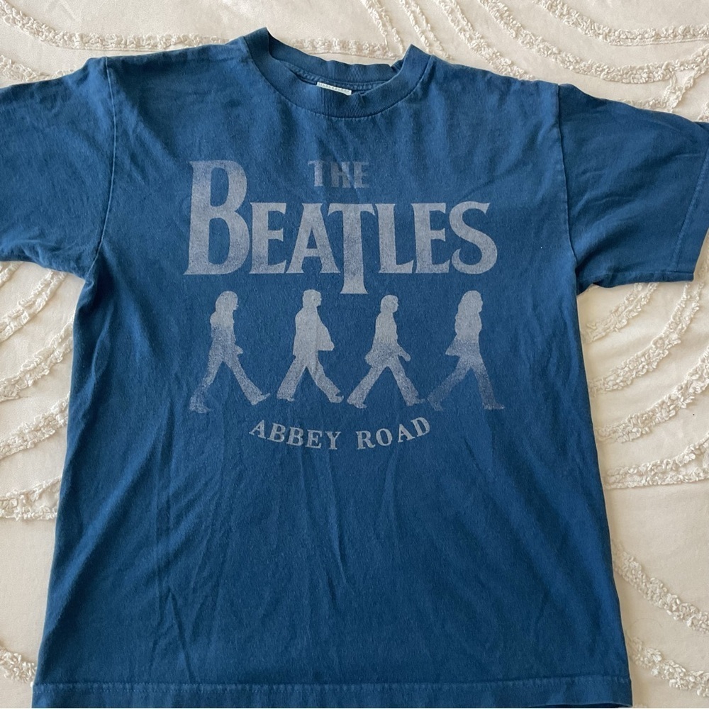 Vtg The Beatles Abbey Road Blue men T-Shirt S